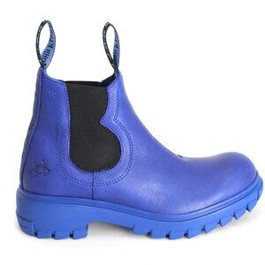 Fluevog Thursday/Jeudi Blue Leather Chelsea Lug Sole